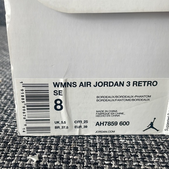 Jordan 3 Bordeaux - Picture 3 of 7